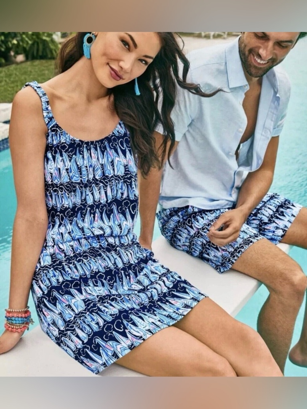 Lilly Pulitzer Loro Romper Navy Sail Sand Stripes Beach Nautical Family Match